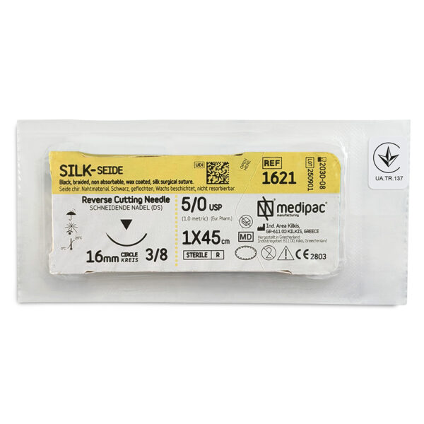 SILK 5/0, голка 16 мм, зворотно-ріжуча, 45 см