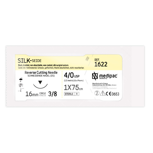 SILK 5/0, голка 16 мм, зворотно-ріжуча, 45 см