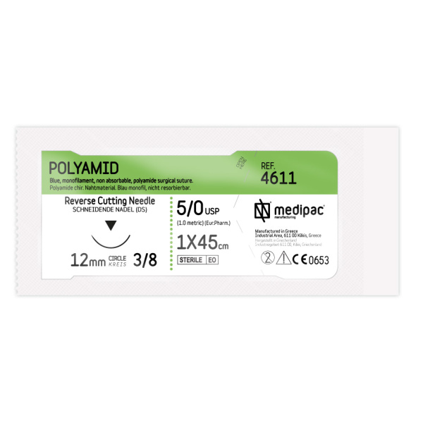 POLYAMID 5/0, голка, зворотно-ріжуча