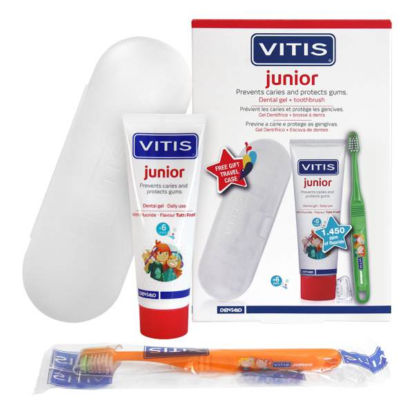 VITIS JUNIOR набір: гель-паста 75 мл, щітка, пенал