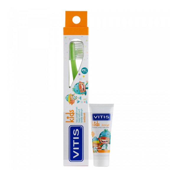 Щітка зубна м'яка VITIS KIDS + VITIS KIDS паста-гель для дітей 8 мл